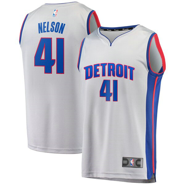 Maillot Detroit Pistons Homme Jameer Nelson 41 Statement Edition Gris